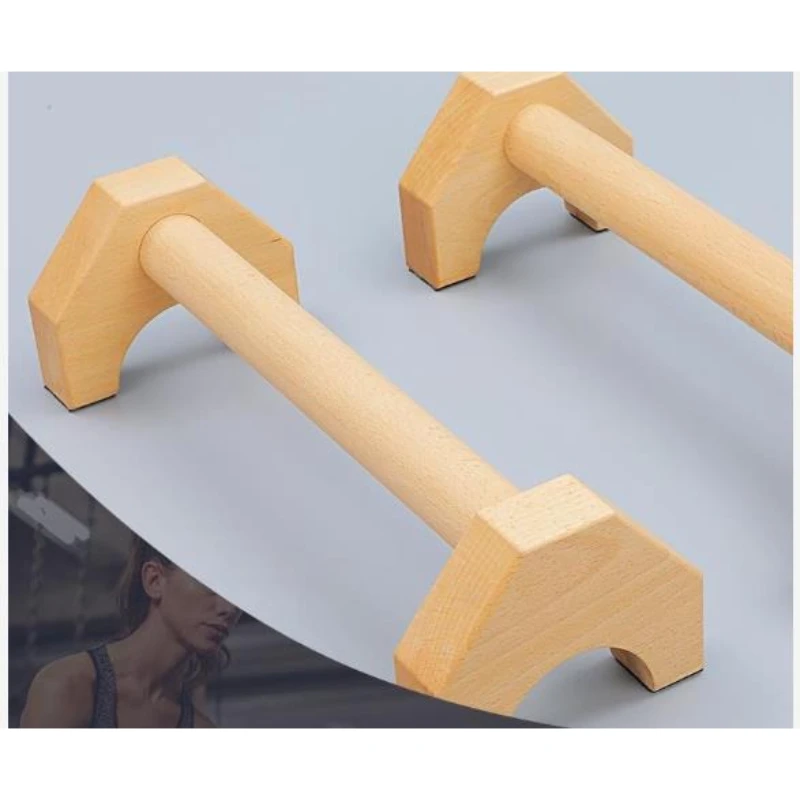Solid Wood Inverted Push-Up Stands, Portable Fitness Support for Street Workout Single & Parallel Bar Training，Body Building