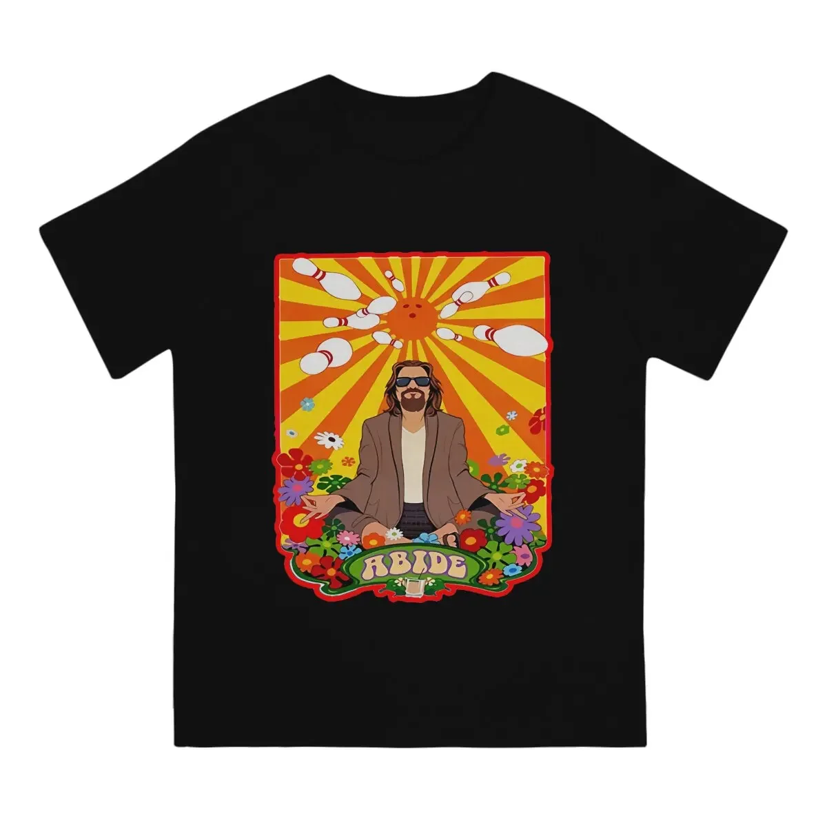 Abide The Big Lebowski Movie T Shirt Grunge Crewneck TShirt Polyester Streetwear