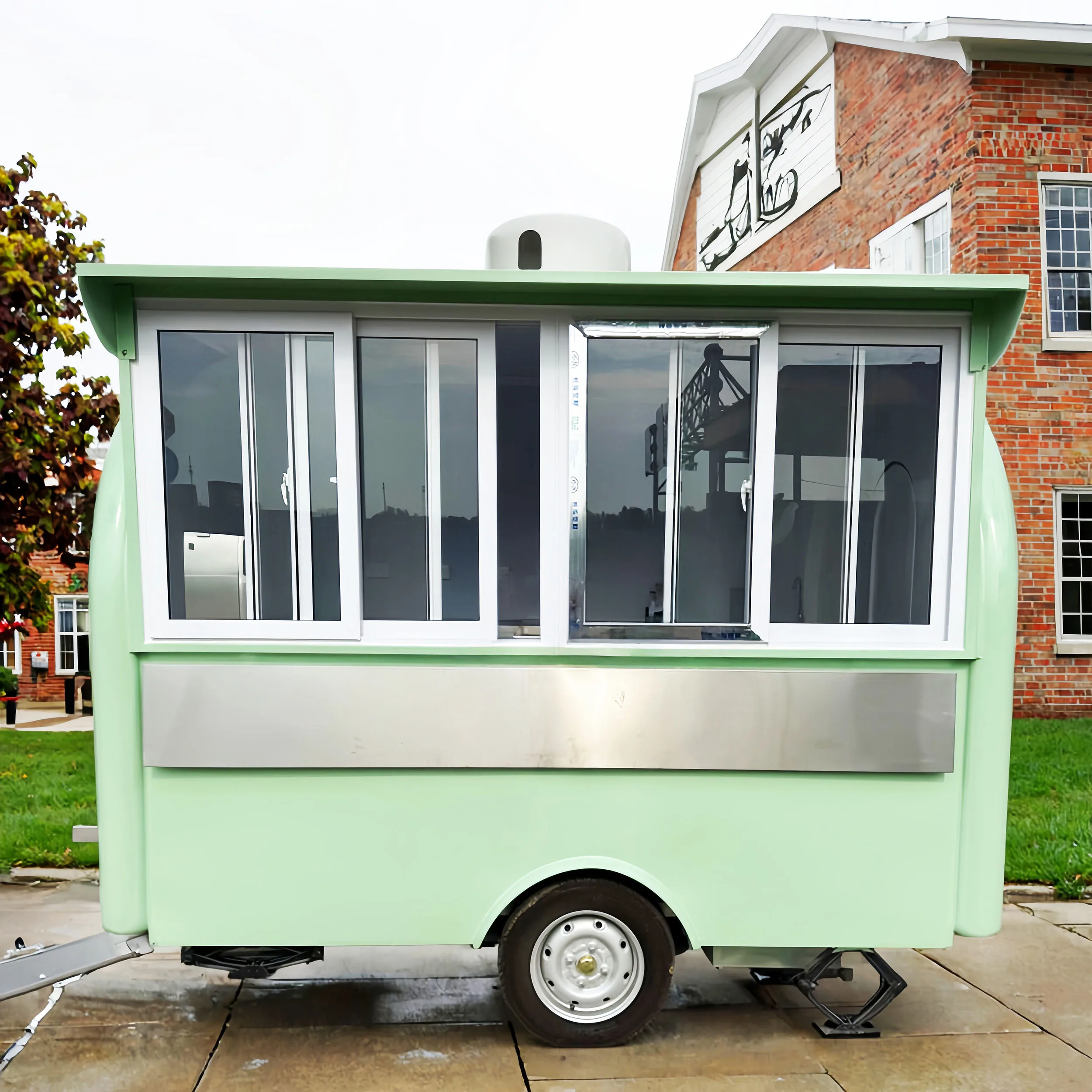 

Customzied Food Truck Trailer for Sale Street BBQ Crepe Pizza Cart Towable Fast Retail Food Truck