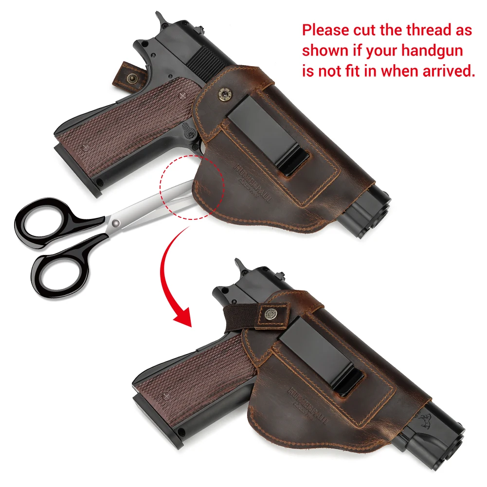 LAREET 100%Genuine Leather Universal Gun Cover With Concealed Carry Holsters Belt for All Size Handguns