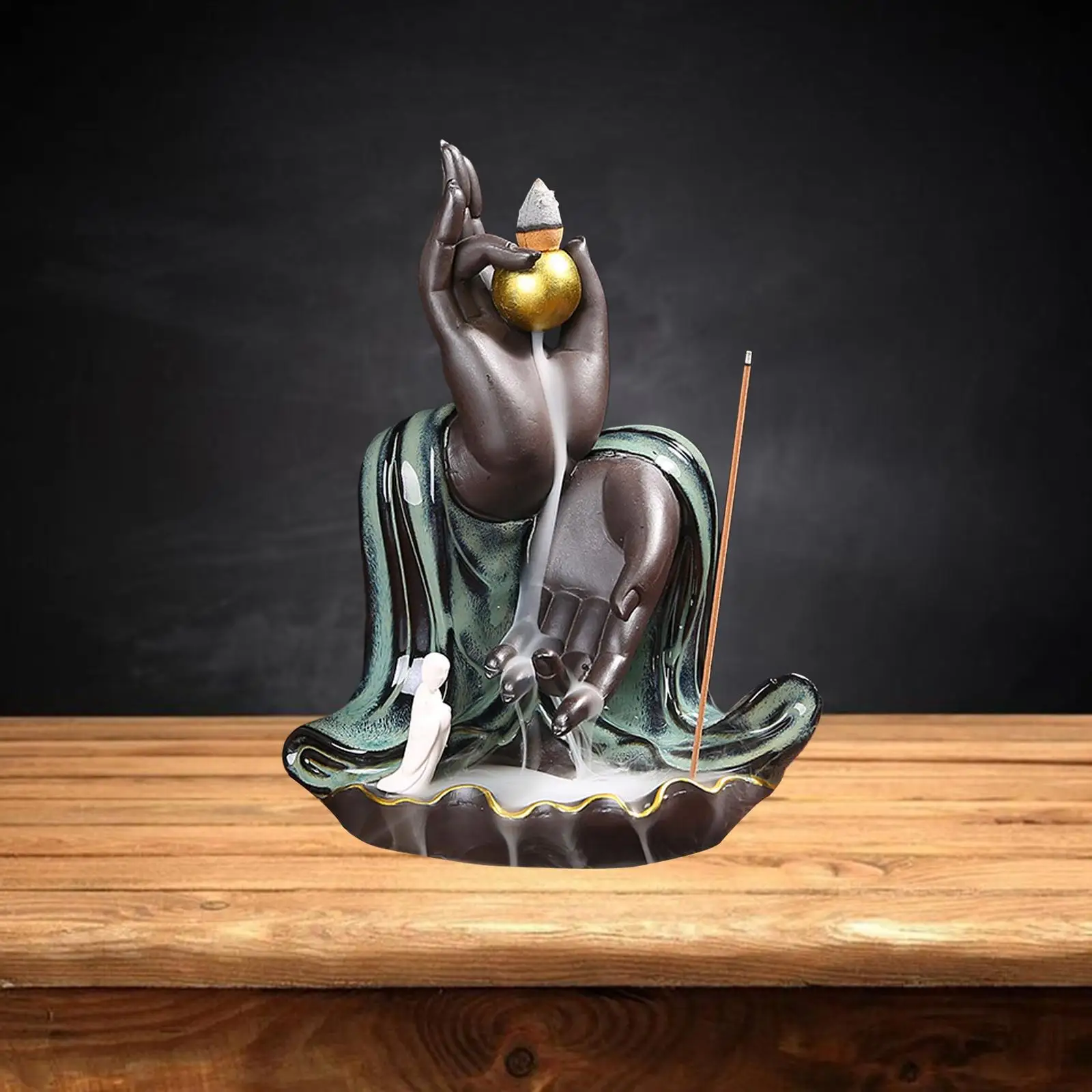 Ceramic Backflow Burner Waterfall Ornament for Desktop Decor