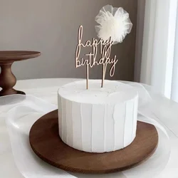 Nowy drewniany Topper na tort urodzinowy drewno urodziny dekoracja na tort na przyjęcie dla dziecka 100 dni Birthday Party Cake materiały dekoracyjne