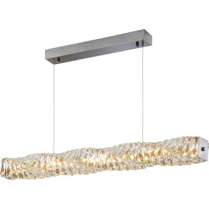 Light luxury crystal restaurant lights, long chandelier lamps