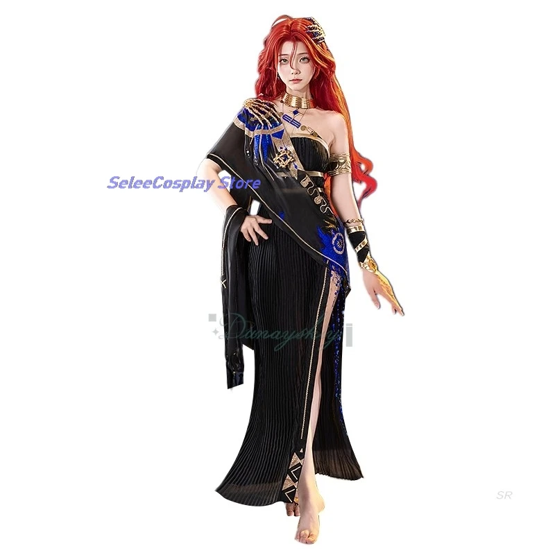 

Костюм на Хэллоуин для взрослых, реверс игры: 1999 София, косплей, черный длинный халат, красный парик, вечерние карнавальные наряды, одежда в стиле аниме, маскировка