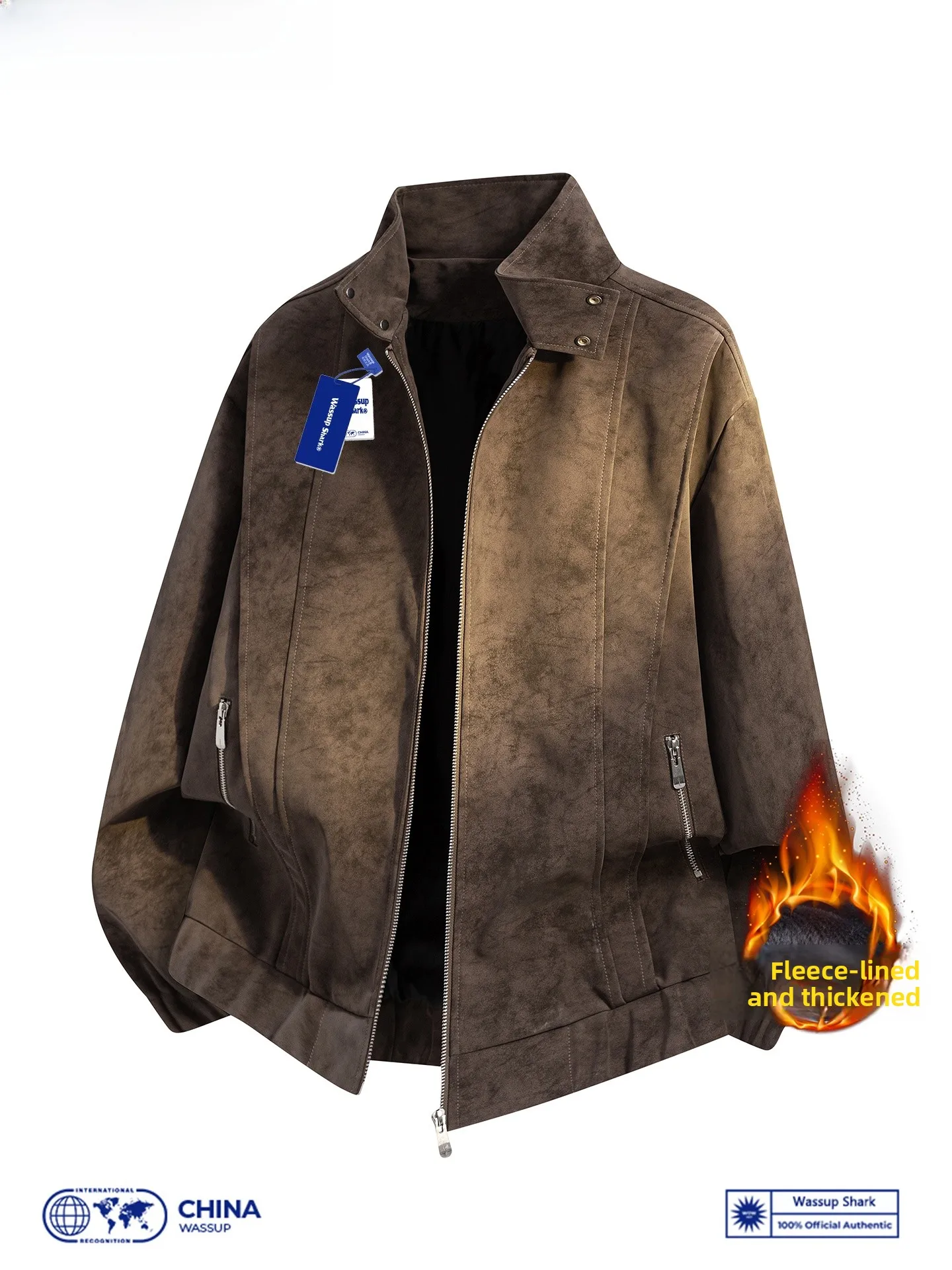 

Мужская ретро-американская куртка из искусственной кожи Wassup ark, свободная посадка на подкладке, повседневная модная верхняя одежда