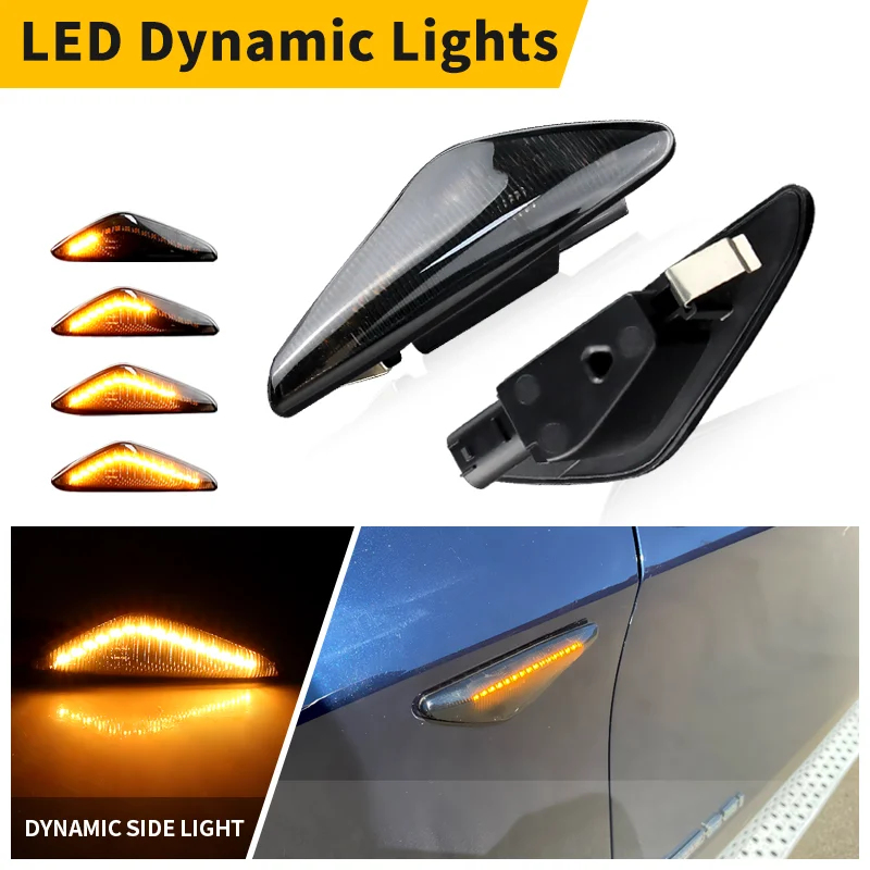 

2PCS LED Fender Side Marker Signal Light For BMW X3 F25 2011-2017 For BMW X5 E70 2007-2013(Not for X5M) Dynamic Flowing Lamp