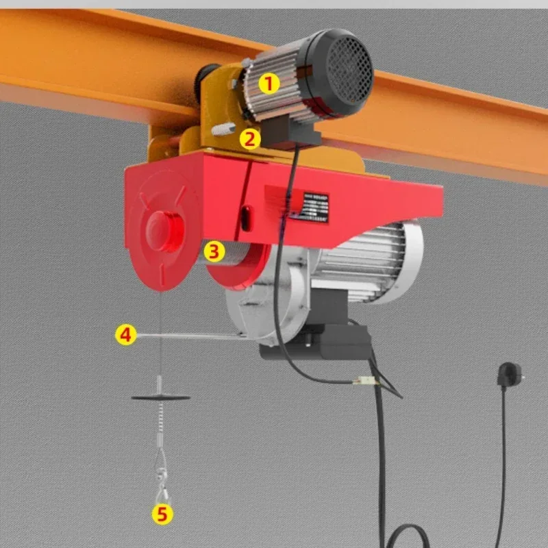 Miniature electric hoist 220V with sports car 1 ton household small overhead crane crane lifting crane Hot sales