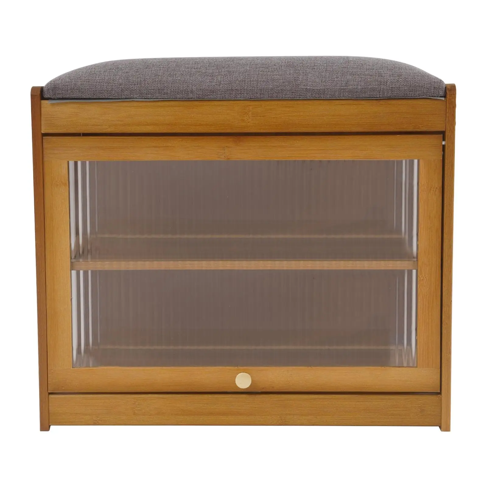 

Eapmic Shoe Storage Bench, Entryway Shoe Rack Bench with Padded Seat Cushion, 2-Tier Shoe Cabinet, Bamboo Shoe Organizer for Hal