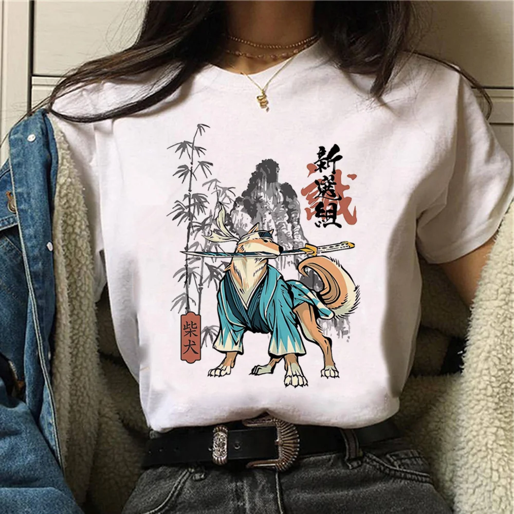 Akita Inu t shirt women harajuku comic top girl streetwear clothing