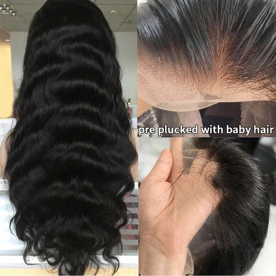 13x6 13x4 Body Wave Human Hair Front Wig 40 Inch HD Transparent Lace Frontal Wigs 200 Density Pre Plucked Lace Wigs For Women