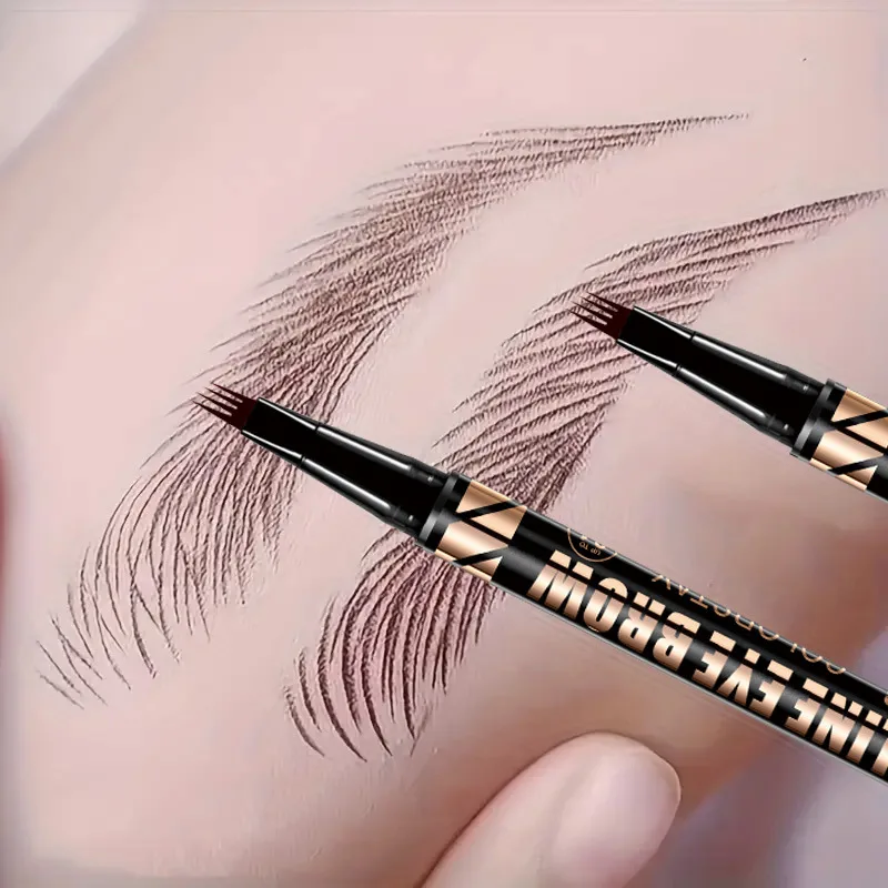 Stylo à sourcils liquide à 4 broches, imperméable, séchage rapide, résistant aux taches, pour les coups de cheveux naturels et les sourcils à plumes, facile à utiliser pour les débutants