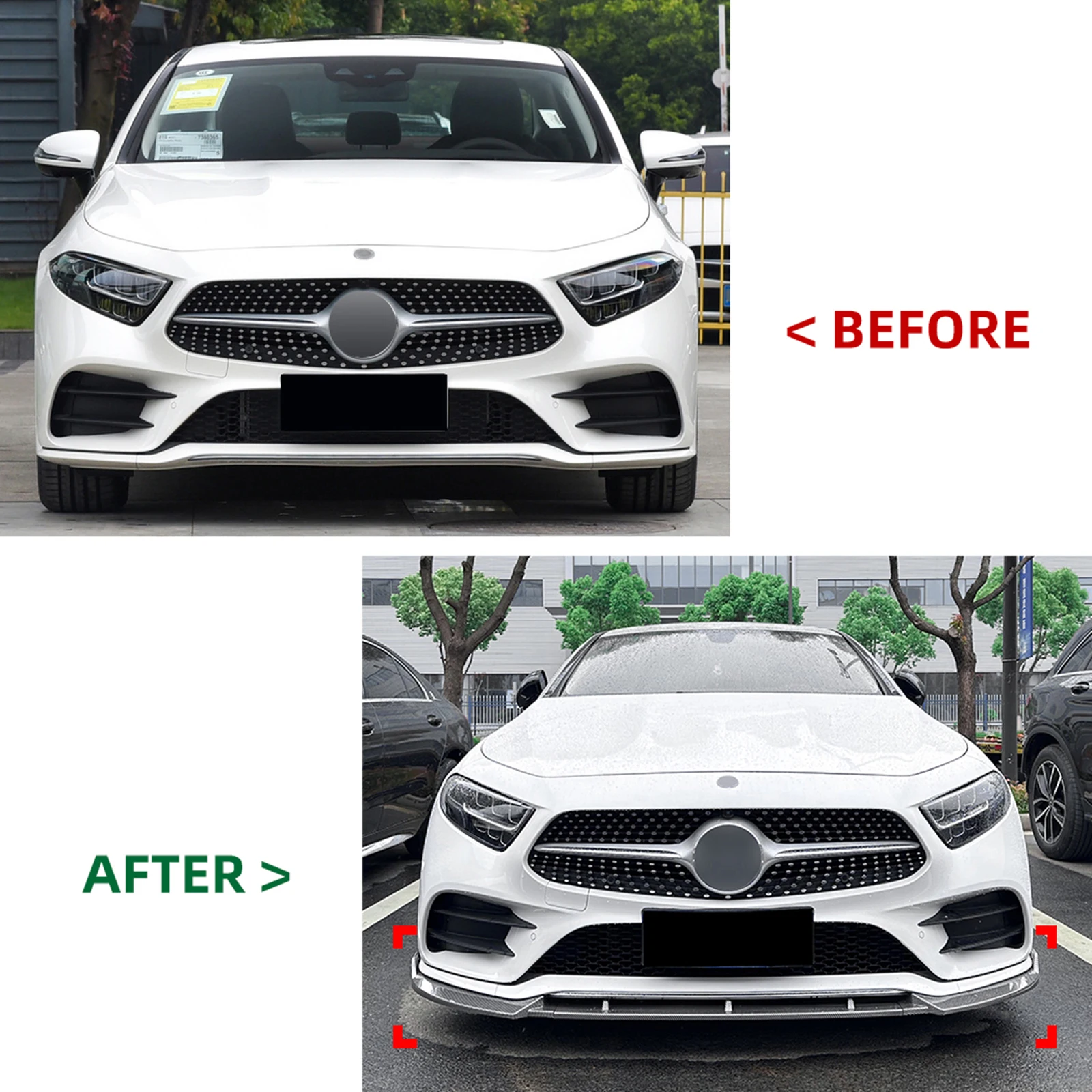 Exterior Front Spoiler Lip Lower Splitter For Mercedes Benz CLS Class C257 CLS260 CLS300 2018-2022