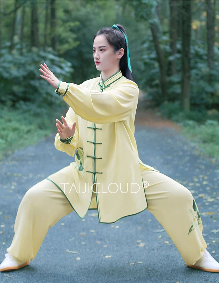 Marke 2024, hochwertige Tai-Chi-Uniform im Lotus-Design für Damen, originales Tai-Chi-Übungs- und Performance-Outfit