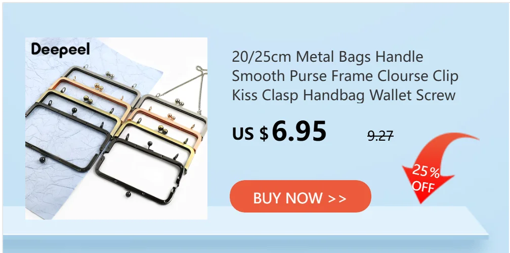 1Pc Deepeel Silver Metal Bag Handles Purse Frame Women Handbag Wallet Kiss Clasp DIY Handmade Sewing Bracket Bags Accessories