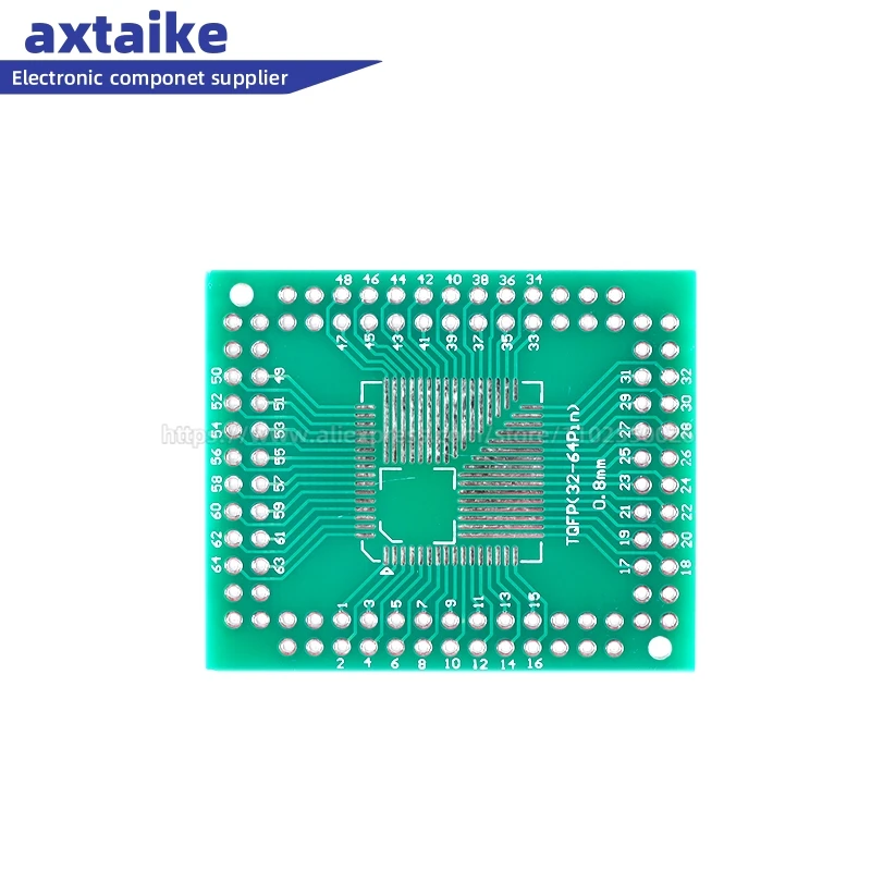 10PCS FQFP TQFP LQFP 32 44 64 80 100 to DIP Transfer Board DIP Pin Board Pitch IC Adapter plate Conversion board