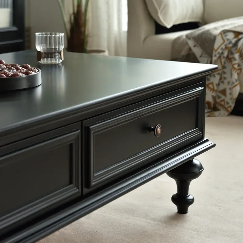 Mesa de centro de madera maciza americana Simple, mueble de TV combinado, retro francés, pequeño apartamento, casa rural