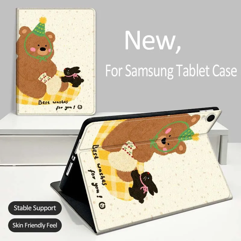 

Anime Bear Dog Cute Tablet Case For Samsung Galaxy Tab A A7 A8 A9 A11 S6 S11 Lite Plus 10.1 10.4 10.5 Inch