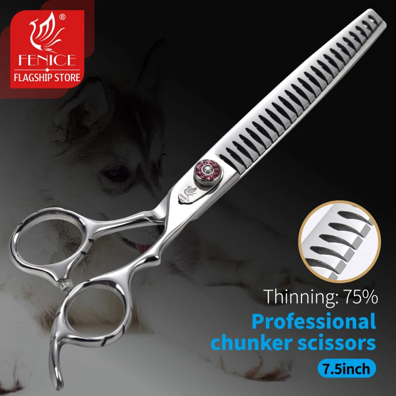 Fenice 7.5inch Professional Dog Grooming Scissors Chunker Shears Pet Supplies JP440C Dog Beauty Pet Items Dog Accesories