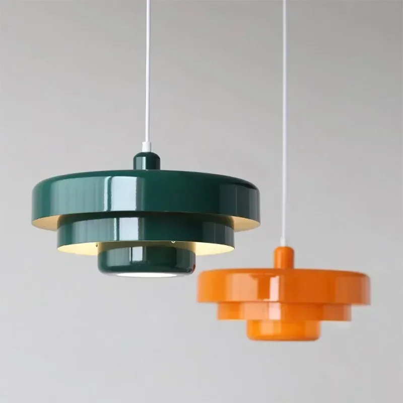 Imagem -03 - Nordic Led Pendant Light Macaron Alumínio Aço Carbono Branco Verde Escuro Laranja Iluminações para Restaurante Sala de Estar