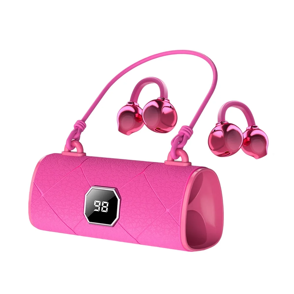 Clip-On Wireless Earbuds with Visual LED Battery Monitoring 50h Playtime and IPX5 Resistance for Travel and Exercise