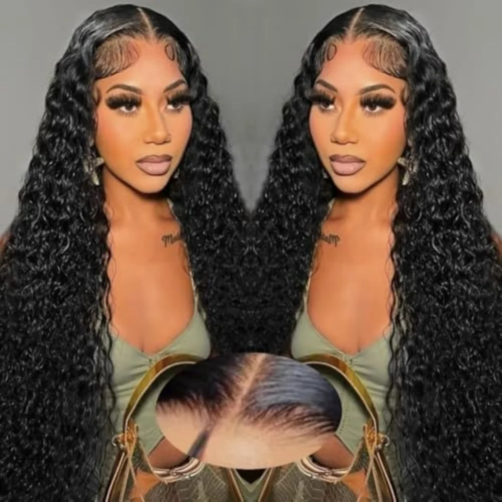 5x5 HD إغلاق الباروكات شعر الإنسان موجة عميقة الدانتيل الجبهة الباروكات شعر الإنسان ارتداء والذهاب غلويليس عميق مجعد قبل قطعها للنساء السود #1