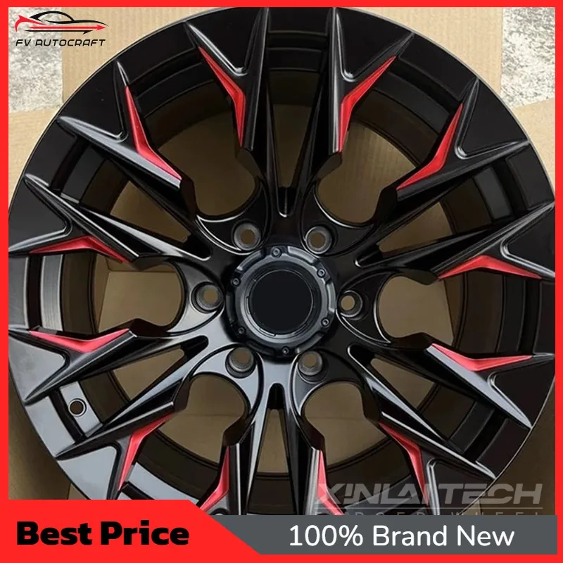 【2026】XINLAI Alloy Passenger Car Wheels Forged Monoblock Matt Black Red Accent Rims For BMW M3 M4 Audi 19-21 Inch Forging Wheel