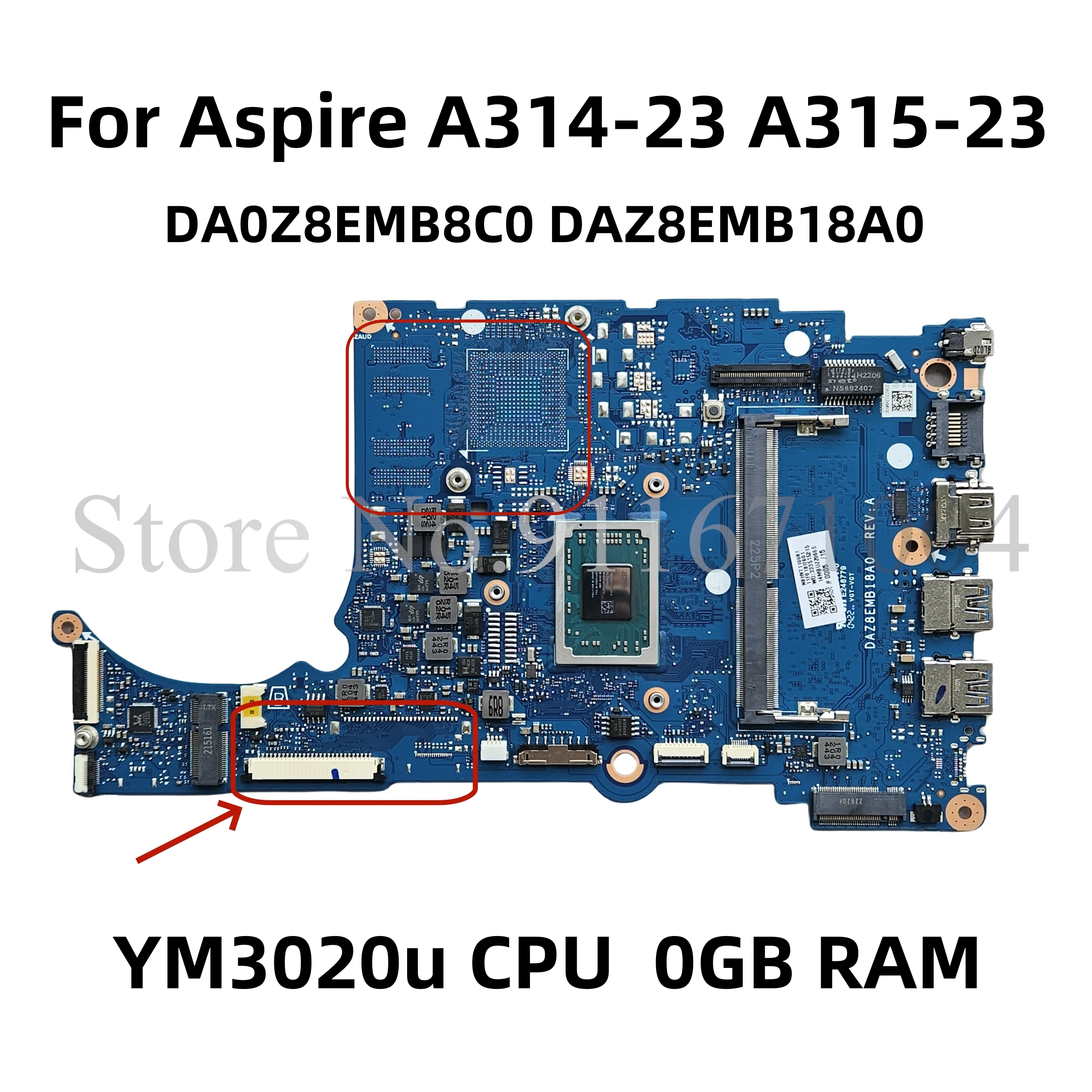 NEW DA0Z8EMB8C0 DAZ8EMB18A0 Mainboard For Acer Aspire A314-23 A315-23 Laptop Motherboard With YM3020u CPU 0GB RAM 100% Tested