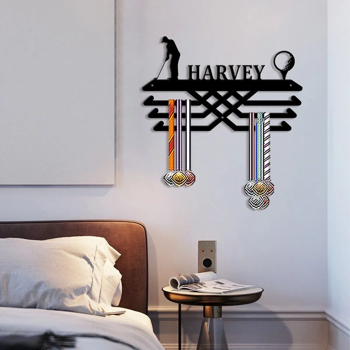 CIFbuy Custom Golf Medal Hanger,Metal Display Rack Home Gym Wall Decor Gift for Golfers