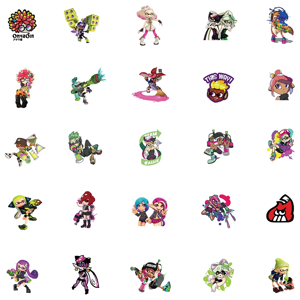 50pcs Funny Game Splatoon Stickers Cartoon Graffiti Decals For Laptop Luggage Guitar Skateboard PS5 Helmet Stickers