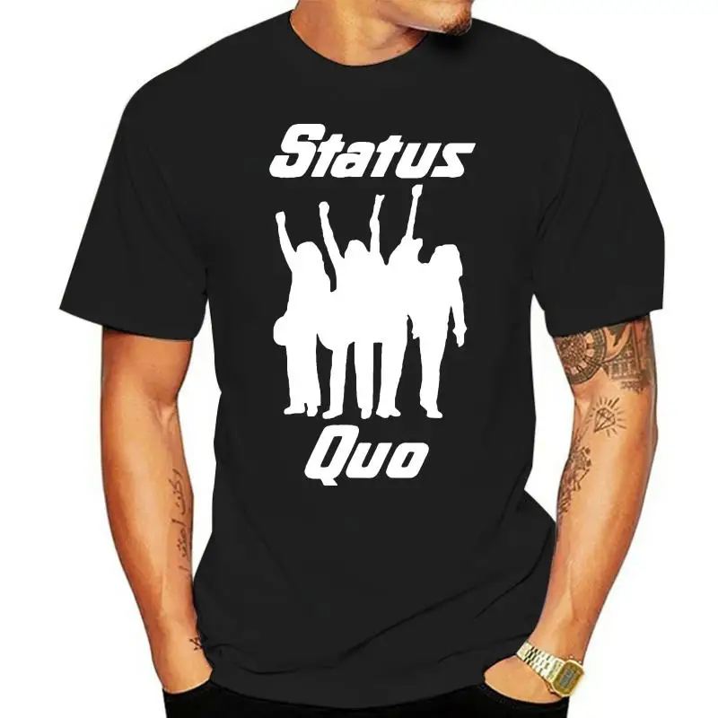 STATUS QUO SILHOUETTE BAND Music Red, Black or White (S-3XL) T-SHIRT 2023 New 100% Cotton Top Quality  Top Tee T SHIRT