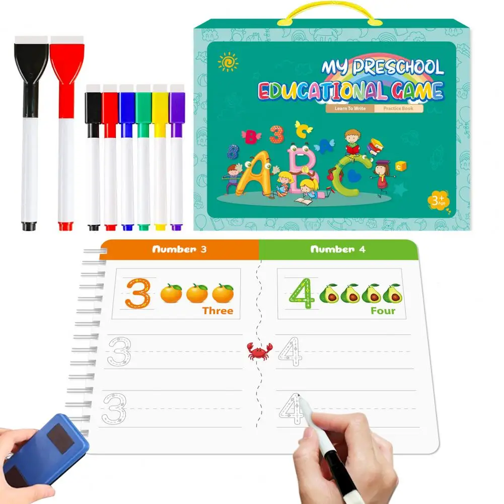 Preschool Handwriting Workbook Erasable Writing Practice Book Handwriting Practice Book Learn Letters Numbers Shapes for Kids