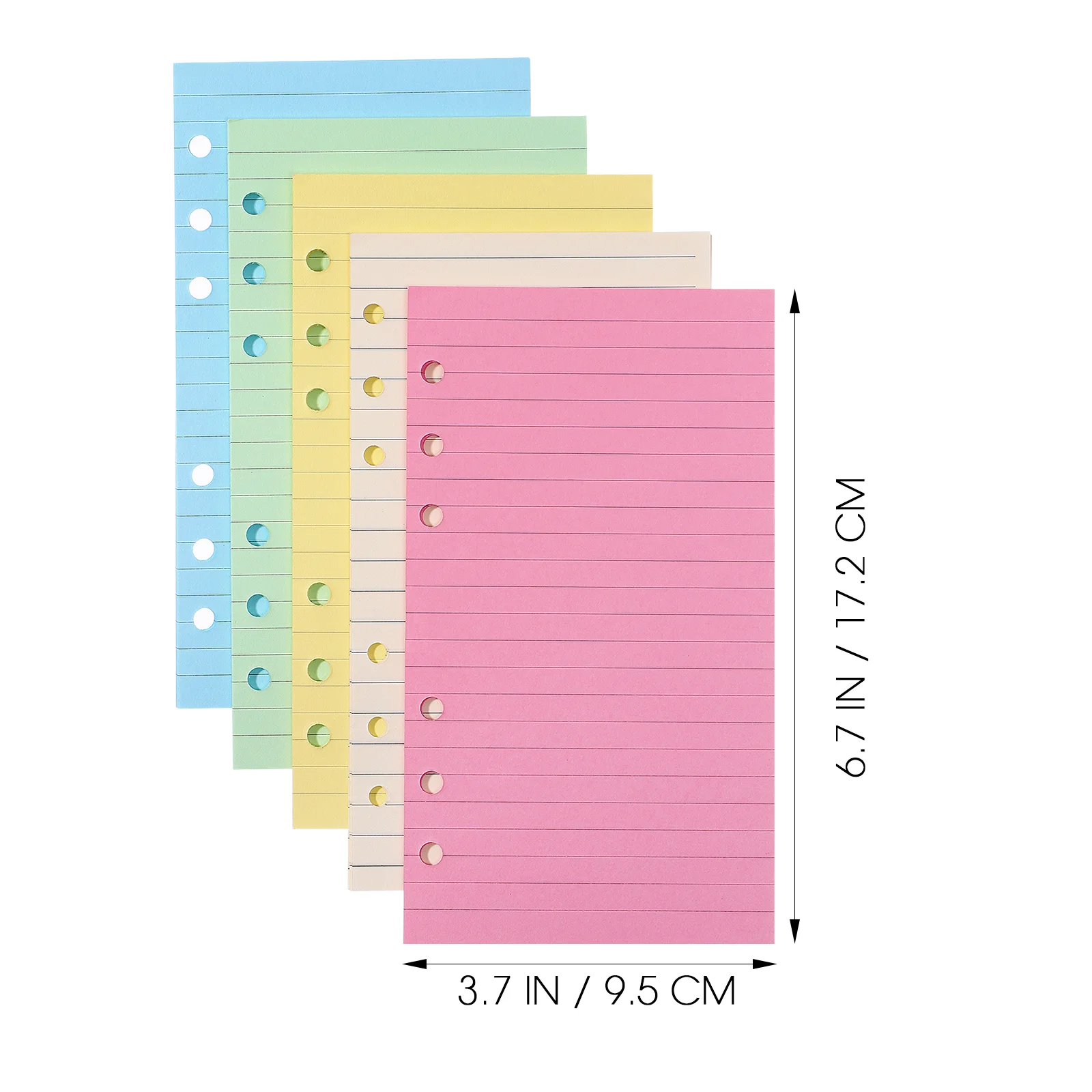 Livro de notas com 6 furos, inserções de papel, recargas, forro de grão reto, planejador de folhas soltas, escritório
