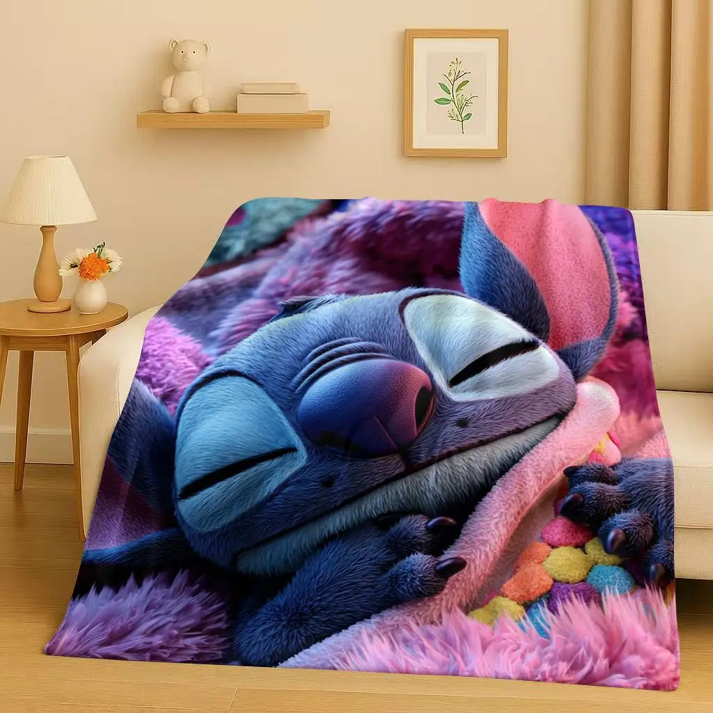 

2026 New Stitch Saniro Cartoon Christmas Gift Flannel Blanket,Ultra Soft Plush Throw for Home Bedroom Bed Sofa Cover Kids Picnic
