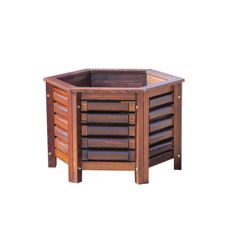 Anti corrosion wooden flower box outdoor courtyard