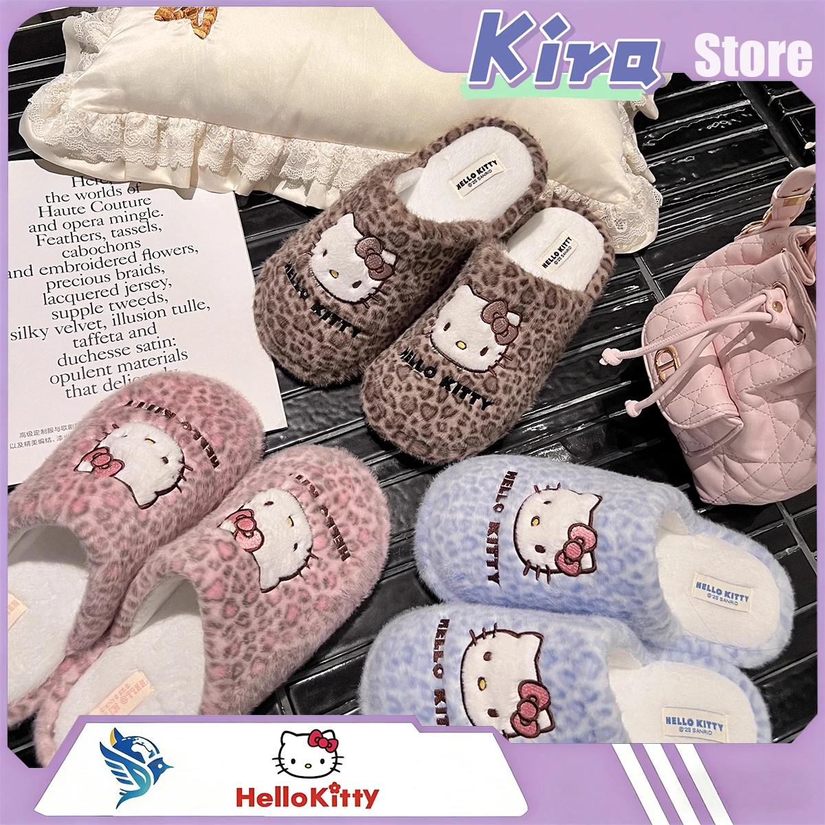 

HELLO KITTY 2026 New Cute Cartoon Leopard-Print Slippers Outerwear 2026 New Model Anti-Slip Home Environment Practical Girl Gift