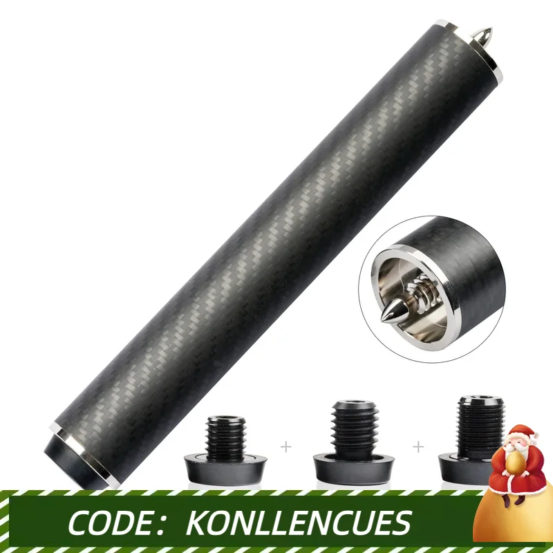 Carbon Fiber Billiard Extension with Bumper, Billiard Accessories for Mezz Predator, FURY, KONLLEN, HOW PERI Jflowers Cue