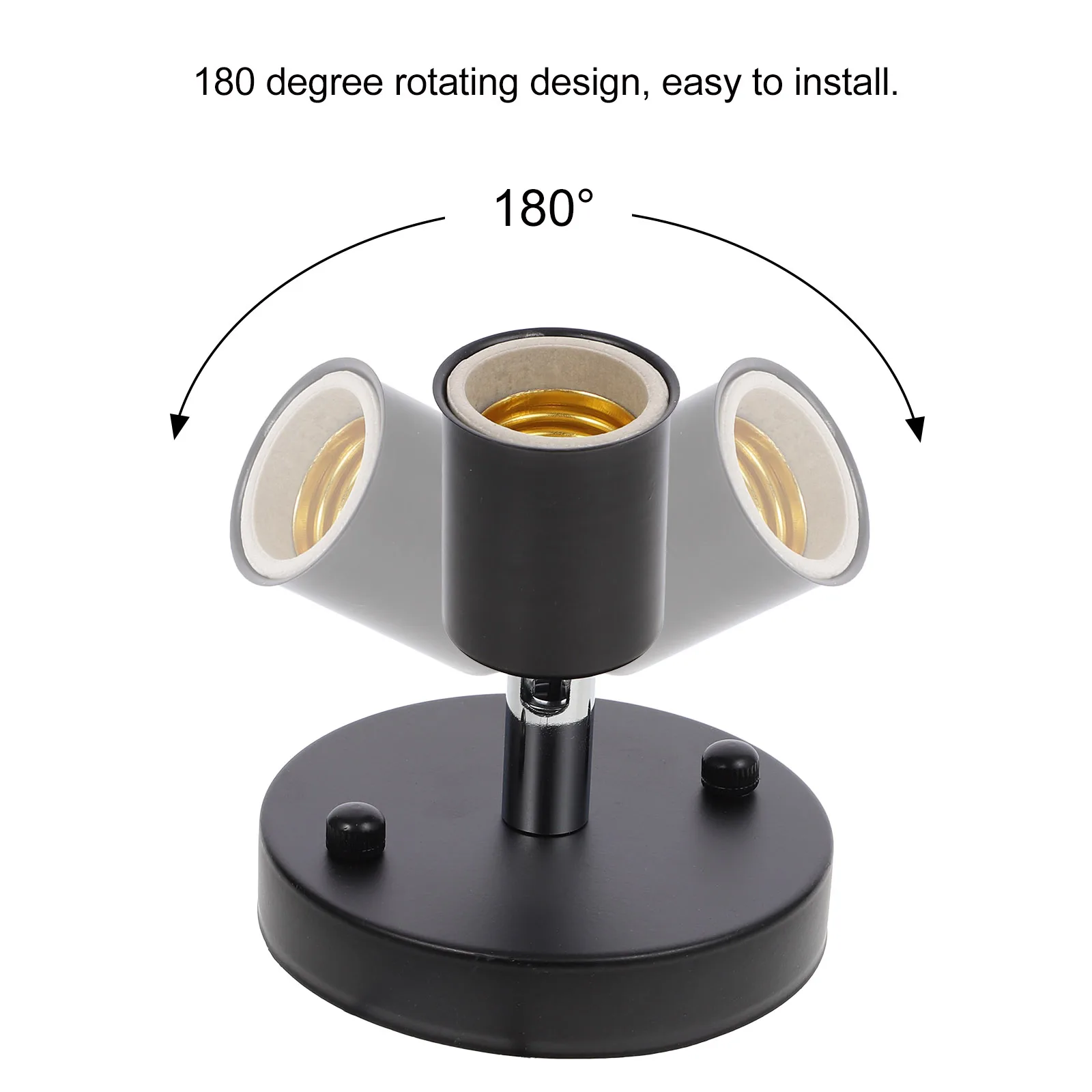 

E27 Rotatable Holder E27 Light Holder Iron Pendant Socket Wall Light Base Industrial Style Dimmable Compatible
