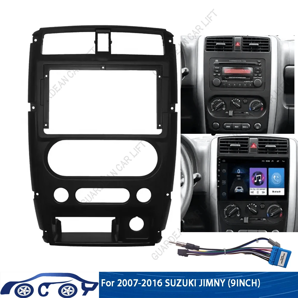 For 2007-2016 SUZUKI JIMNY (9INCH) Car Radio Fascias Android GPS MP5 Stereo Player 2 Din Head Unit Panel Dash Frame Installation