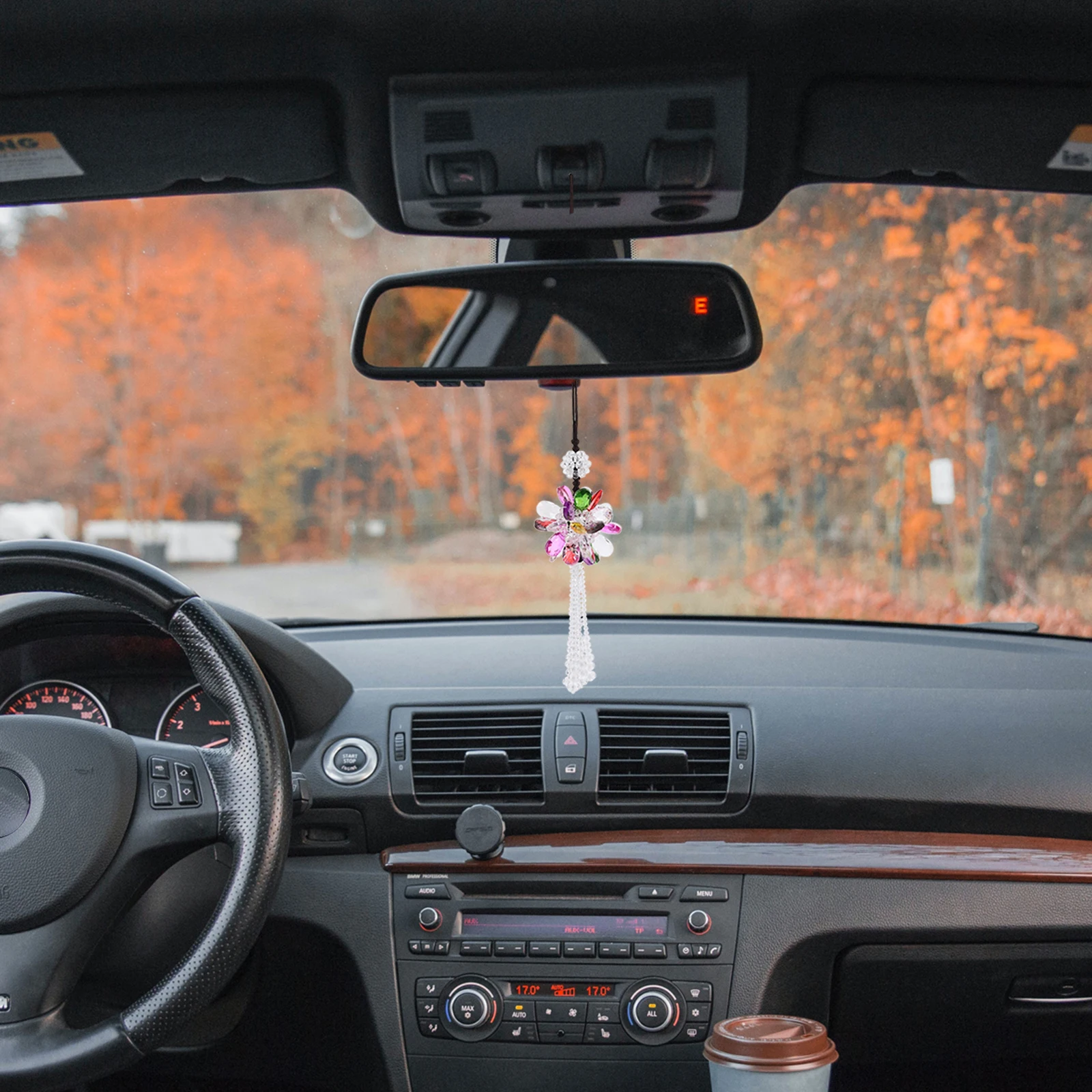

Crystal Car Pendant Artificial Decor Rearview Mirror Hanging Ornament Interior Accessories Car Decorations Women Vehicle Hanging