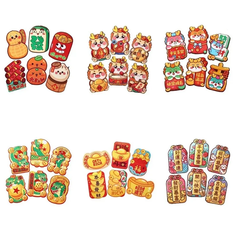 ABBN-36PCS Buste rosse Anno del drago Buste rosse Borsa per soldi fortuna Festival di primavera in stile cinese Pacchetto rosso Pacchetto di benedizione