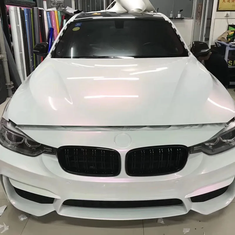 

Wrapmaster 5M/10M/18M Automotive Wrap Glitter Chameleon Gloss Diamonds Pink To White Vinyl For Cars Exterior