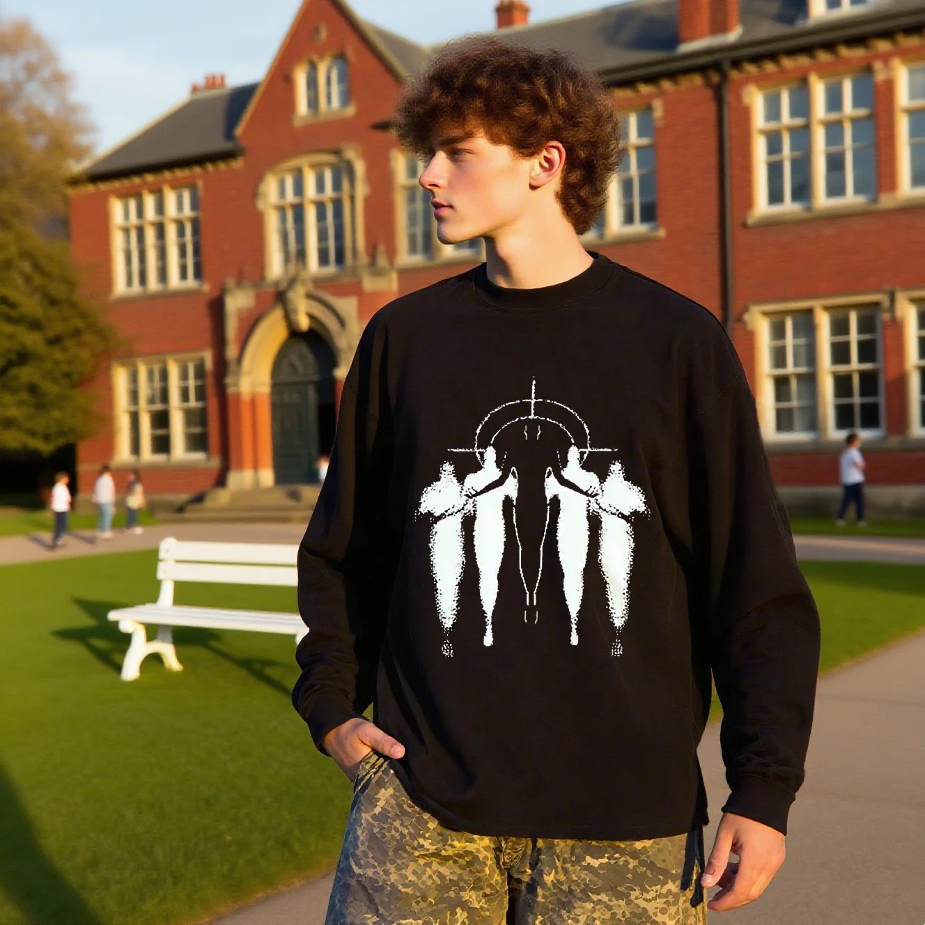 

Men's Dark Punk Y2K Cartoon Character Jacquard Knitted Sweater Casual Comfortable Knitwear for Street Fashion