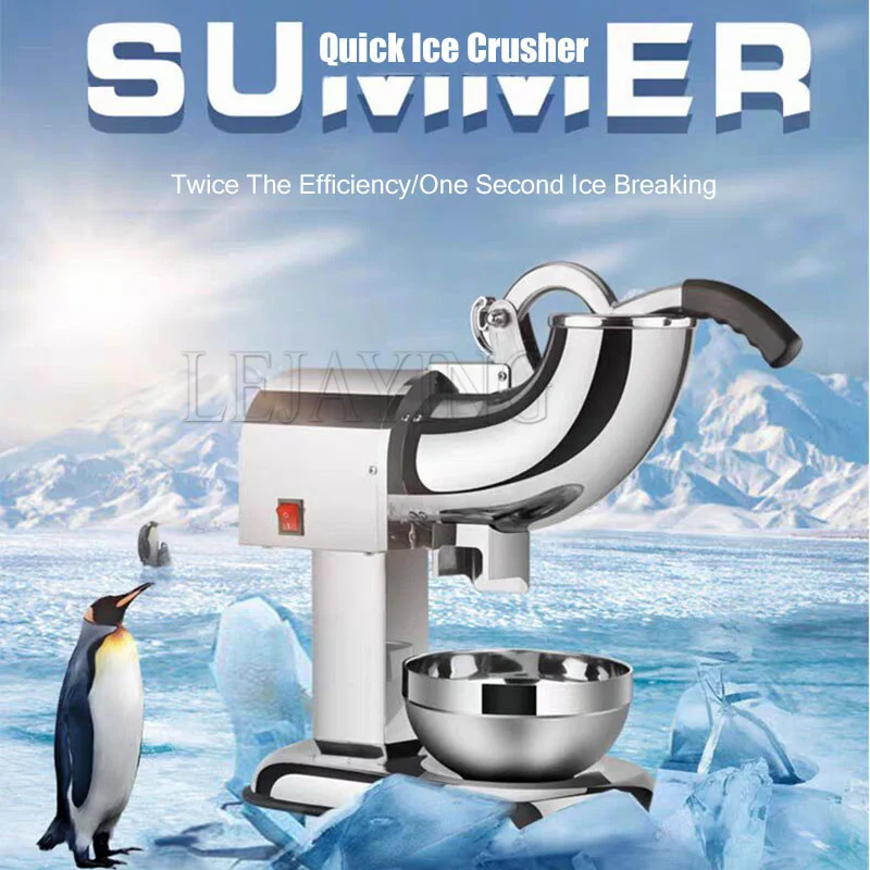 220V Electric Ice Crusher Ice Shaver Snow Cone Maker Commercial All Stainless Steel Ice Breaker