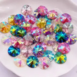 80pcs Resin 12mm Colorful AB Diamonds Flatback Rhinestone Applique Wedding DIY Scrapbook Ornament Accessories  SR17