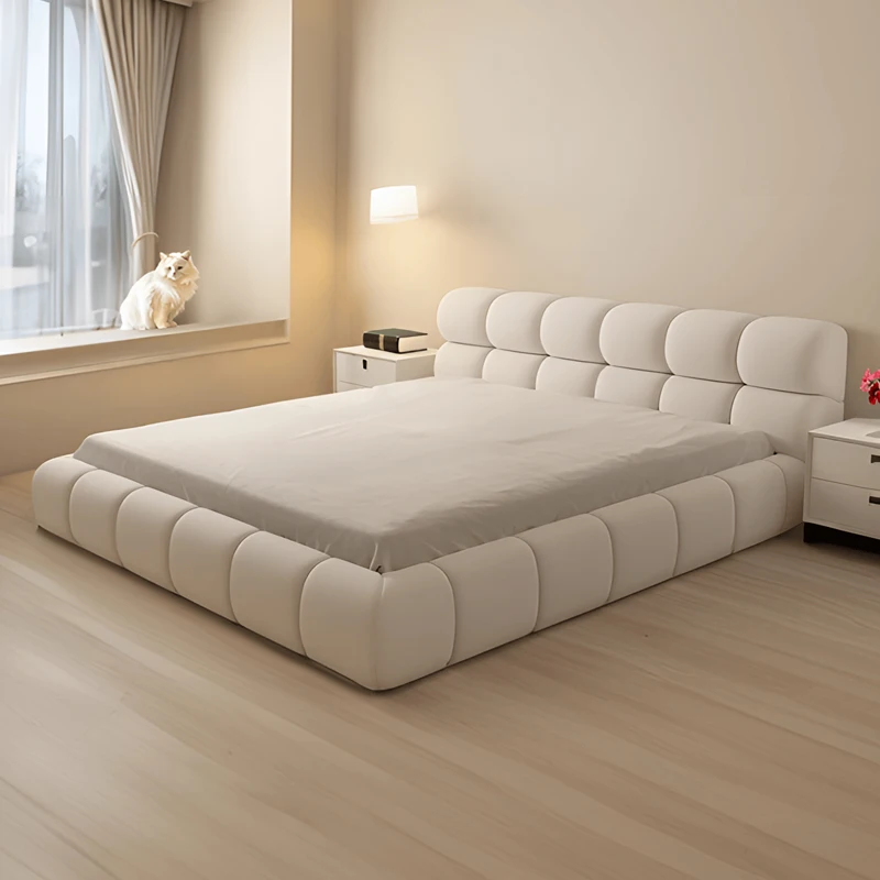 Unique Double Bed Bedroom Aesthetic Europian Nordic Bed Queen Size Minimalist Camas De Matrimonio Dormitorio Home Furniture