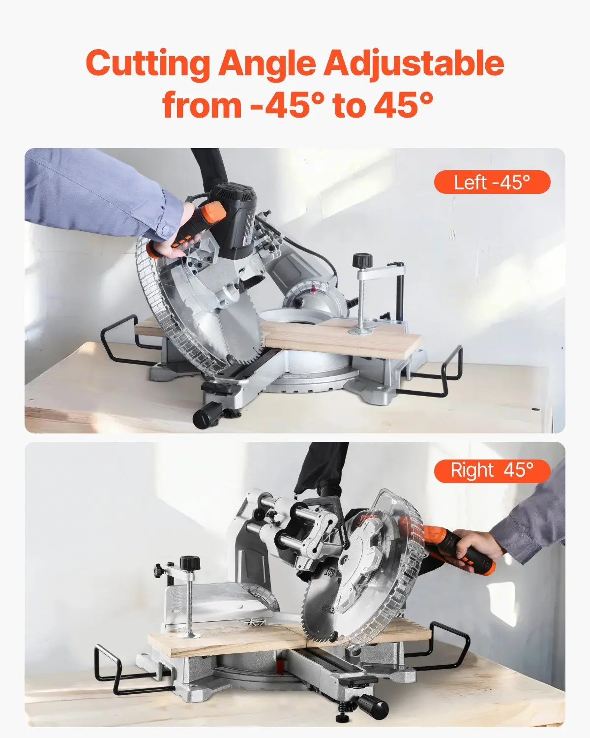 Sliding Compound Miter Saw 12-In Blade 15 Amp Motor Corded Double Bevel 60-Tooth