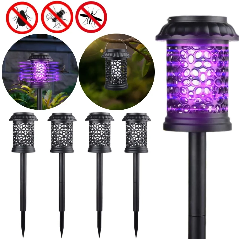 

Солнечные фонари от комаров, уличные газонные лампы, садовые фиолетовые светильники от комаров, электрический шок, противомоскитные фонари