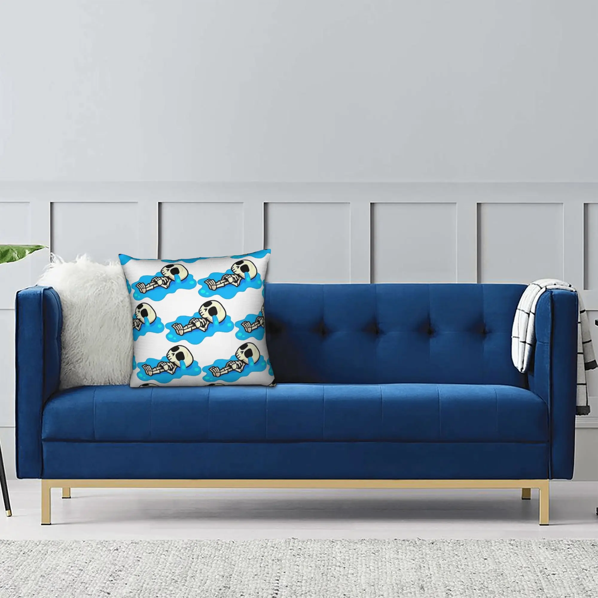 الهيكل العظمي البكاء الصدامات Royaleds المخدة لينة غطاء وسادة بوليستر ديكور رمي كيس وسادة غطاء المنزل مربع 40X40cm