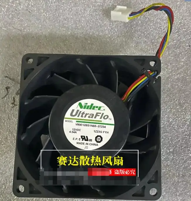 

Nidec V80E12BS1NB5-07Z04 DC 12V 4.54A 80x80x38mm 4-Wire Server Cooling Fan