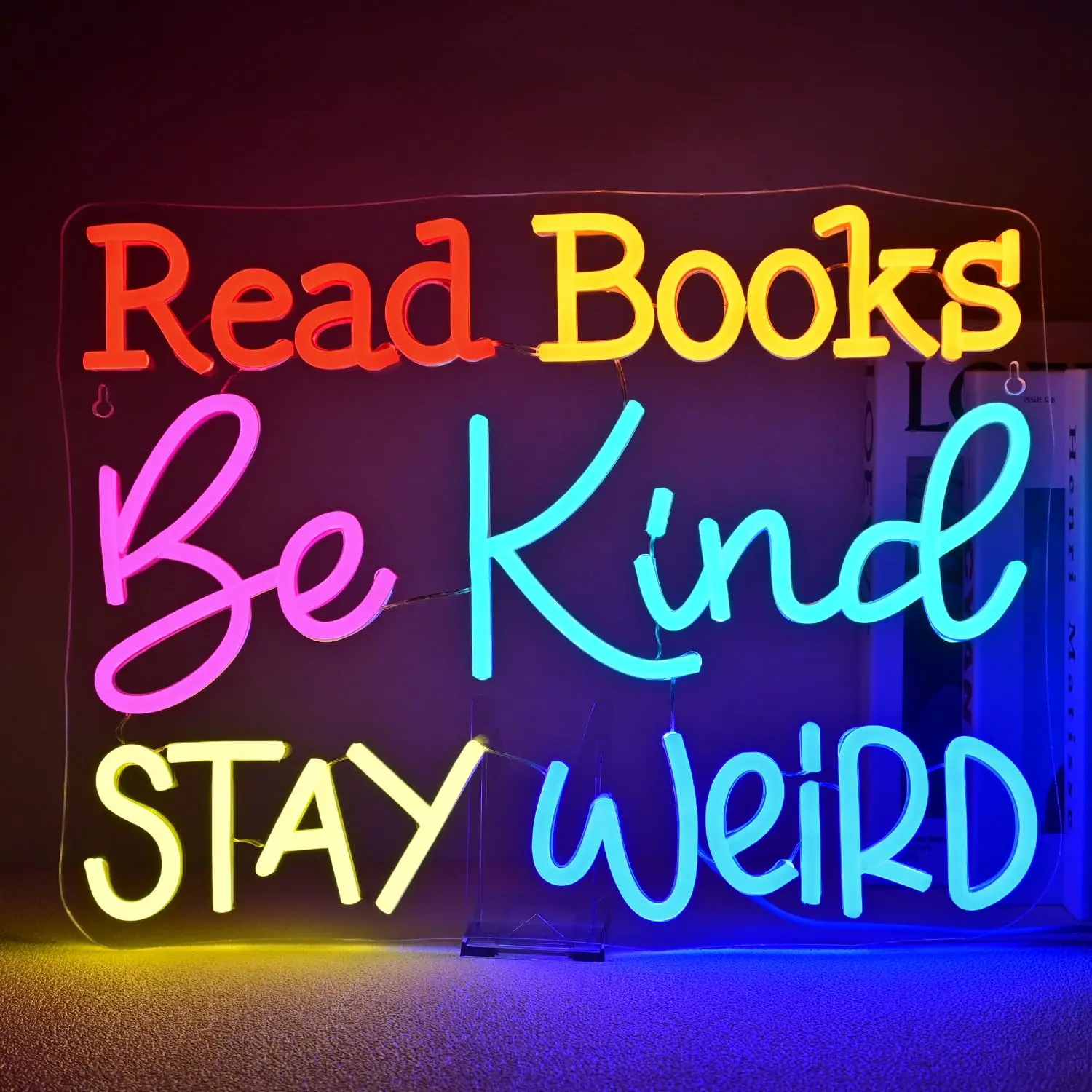 Cool Kids Read Books Neon Led Sign Art Letter Wall Light Up Sign Room Decoration For Kid's Bedroom Library Reading Club USB Lamp